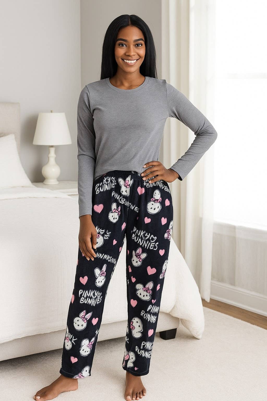 Fleece Pajama Print Pants 4